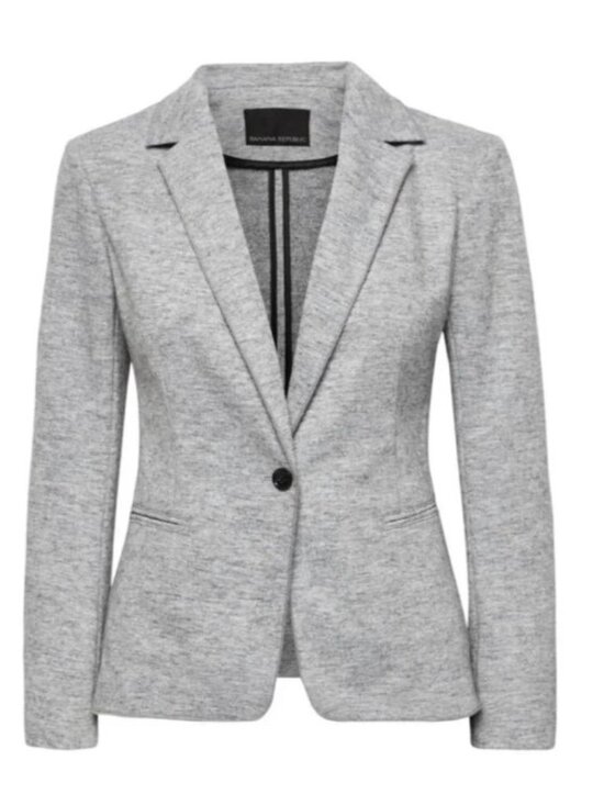 Banana Republic Jackets & Blazers - NWT Banana Republic Light Gray Knit/Wool Long and Lean Blazer - Perfect Size 12